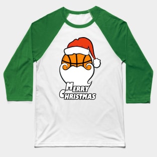 Christmas Basketball Santa Baseball T-Shirt